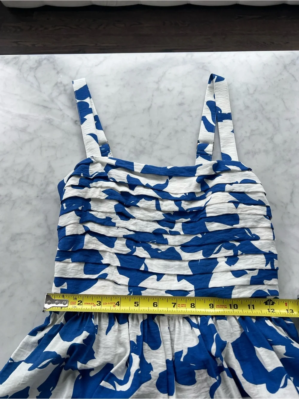 Abercrombie Emerson Tiered Maxi Dress in Blue Pattern Size Small
